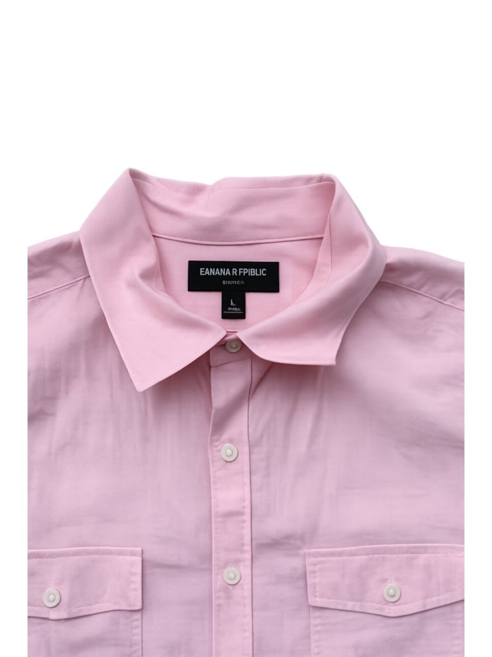 Banana Republic Stretch Button-Up Shirt | Salmon Pink | Short Sleeve | Size L